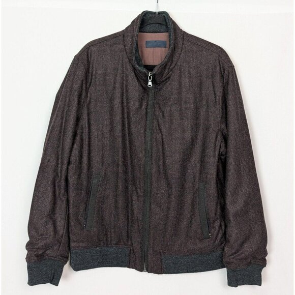 Zachary Prell Jacket Mens L Wool Blend Full Zip Quilted Lined Bomber Jacket Coat - Picture 2 of 13